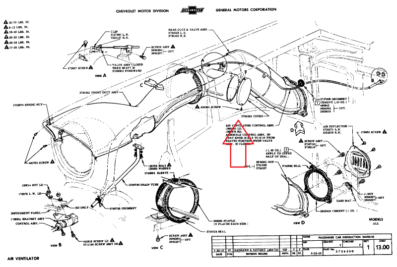 1957 Chevy Chrome Right Inner Fender Duct Block-Off - Image 2 57 chevy truck column wiring diagram 