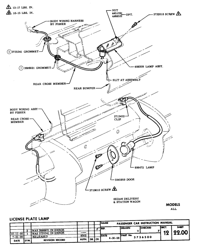 1957 Chevy Rear License Light Assembly - Image 2