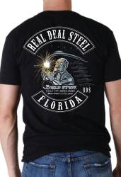 Black Real Deal Steel 100% Cotton T-Shirt Medium