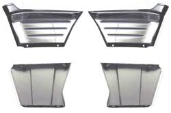 GM - 1956 Chevy Chrome Front Fender Outer Ribbed Extensions With Backing Plates