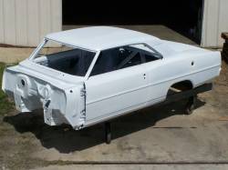 1966-67 Chevy II Body Shell Column Shift Bench Seat With Quarter Panels, Top Skin, Doors & Deck Lid