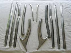 1955-57 Chevy Bel Air 2-Door Sedan Restored Beltline Stainless Set - 12-Pieces