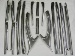 1955-57 Chevy Bel Air 4-Door Sedan Restored Beltline Stainless Set - 14-Pieces