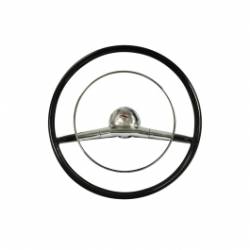 1957 Chevy Bel Air Black 16" Steering Wheel Kit Complete