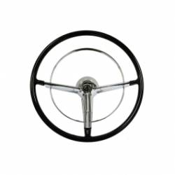 1955-56 Chevy Bel Air Black 16" Steering Wheel Kit Complete