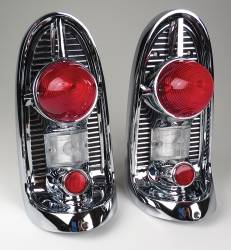 GM - 1956 Chevy Chrome Taillight Housing Assemblies Complete Pair