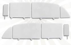1955-57 Chevy 4-Door Sedan 8-Piece Side Glass Set Installed Smoke Gray Tint