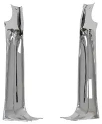 1955-57 Chevy 2&4-Door Hardtop & Nomad Chrome Vertical Inside Windshield Garnish Moldings Pair