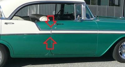1956 Chevy Bel Air 4 Door Hardtop Center Post Chrome Divider