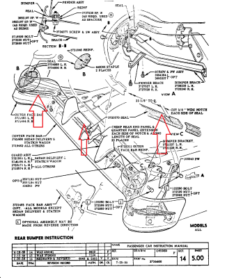 1956 Chevy Rear Body To Bumper Seal