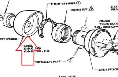 1957 Chevy Chrome Ignition Switch Bezel