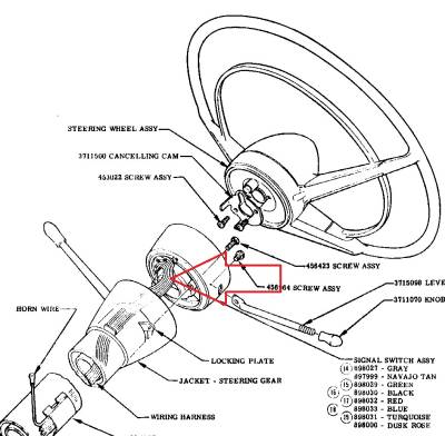 1955-57 Chevy Turn Signal Switch With Wiring