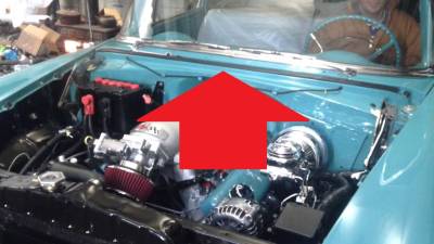 1955-56 Chevy Hood To Cowl Rubber Weatherstripping With Clips