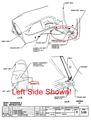 1956 Chevy Right Front Inner Fender Lower Extension