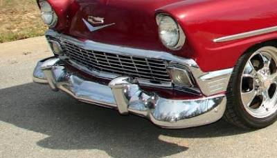 1956 Chevy Chrome 5-Piece Front Bumper Set With Guards