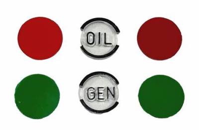 1957 Chevy Dash Indicator Lens Recoloring Set With Gen & Oil Discs