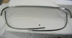1955-57 Chevy - Back Glass/Rear Deck Panel - 1956-57 Chevy 4-Door Hardtop Restored Back Glass Stainless Set - 4 Pieces