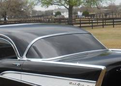 1956-57 Chevy 4-Door Hardtop Restored Back Glass Stainless Set - 4 Pieces - Image 2