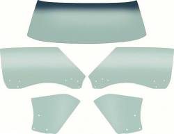 1968-69 Camaro & Firebird Convertible Tinted Glass Kit 5 Pieces 