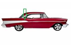 1957 Chevy 210 & Bel Air 2-Door Right Upper Short Curved Quarter Stainless - Image 2