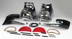1957 Chevy Chrome Taillight Housing Assemblies Complete Pair - Image 1