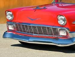 1956 Chevy Chrome Hoodbar And Extensions Set - Image 2