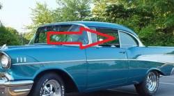 1955-57 Chevy 2-Door Hardtop & Convertible Vertical Quarter Window Rubber Seals Pair - Image 3