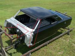 1966-67 Chevy II Left Cowl Side Panel A-Pillar Assembly - Image 2