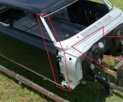 1966-67 Chevy II Right Cowl Side Panel A-Pillar Assembly - Image 2