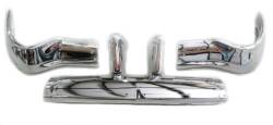 1956 Chevy Chrome 5-Piece Front Bumper Set With Guards - Image 1