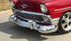 1956 Chevy Chrome 5-Piece Front Bumper Set With Guards - Image 2
