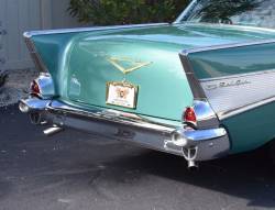 1957 Chevy Chrome Non-Wagon 3-Piece Rear Bumper Set - Image 2