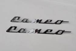 Chevy & GMC Truck - Exterior Chrome - 1957-58 Chevy Cameo Truck Chrome Bed Scripts Pair