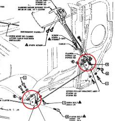 1955-57 Chevy Used Firewall Emergency Brake Roller Brackets Pair - Image 2