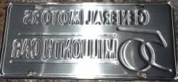 General Motors 50,000,000th Golden 1955 Chevy Motorama Collectible Metal License Plate Patina Finish - Image 2