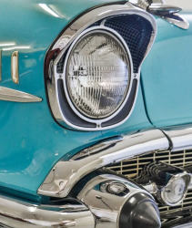 1957 Chevy Chrome Headlight Bezels Pair - Image 3