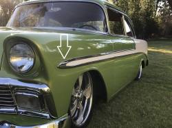 1956 Chevy Bel Air Left Or Right Front Fender Stainless Steel Arrow Molding - Image 2