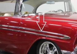 1956 Chevy Bel Air Right Upper Or Left Lower Front Fender Long Stainless Steel Molding - Image 2