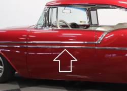 1956 Chevy Bel Air 2-Door Right Upper Or Right Lower Door Stainless Steel Molding - Image 3