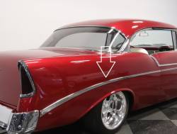 1956 Chevy Bel Air 2-Door Right Long Lower Quarter Panel Stainless Molding - Image 2